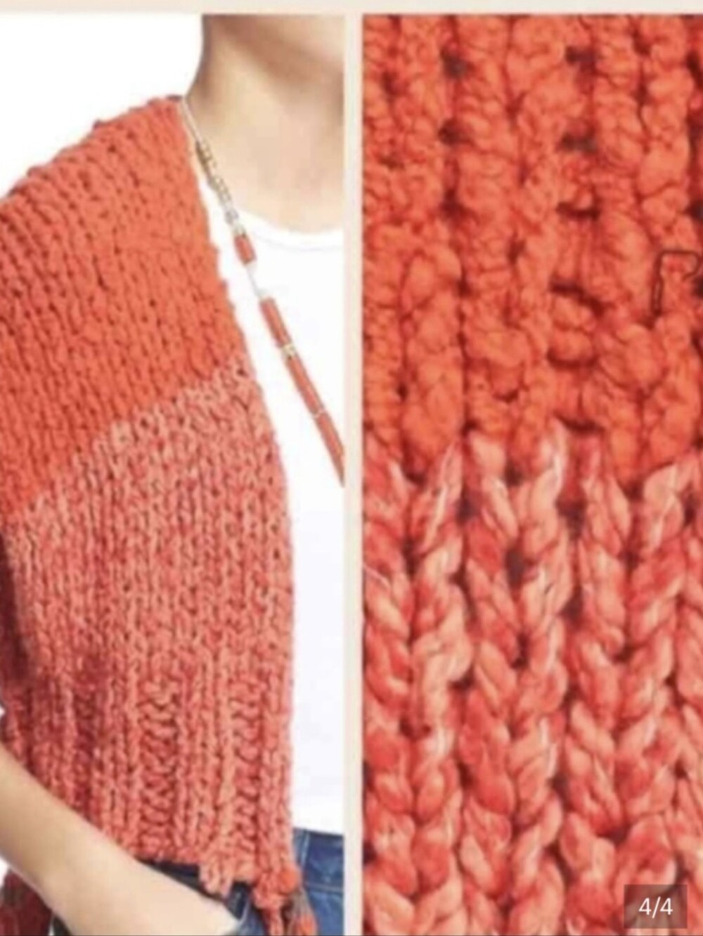 Free People Coral Knit Crop Top